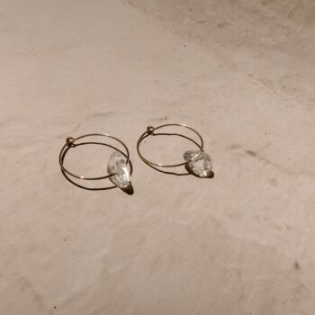 Thea Handmade Quartz Hoop Earrings, 3 of 4