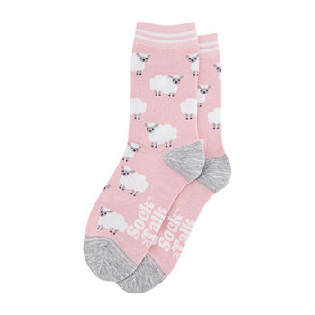 Women's Woolly Sheep Marl Bamboo Socks Pink, 2 of 4