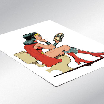 Wonder Woman Mothers Day Ironing Poster Art Print, 3 of 9