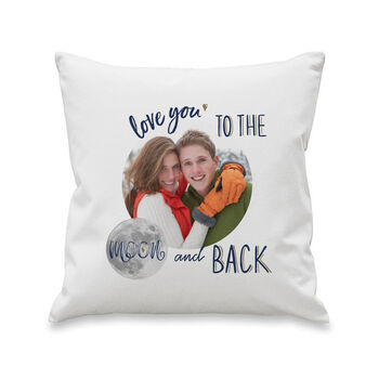 Personalised Moon And Back Anniversary Cushion, 2 of 2