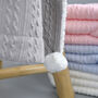 Personalised Grey Knitted Blanket With Pom Pom, thumbnail 5 of 8