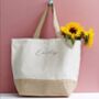 Personalised Embroidered Jute Canvas Shopping Bag, thumbnail 1 of 2