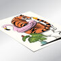 Tiger On The Toilet, Funny Cat Bathroom Wall Art, thumbnail 3 of 7