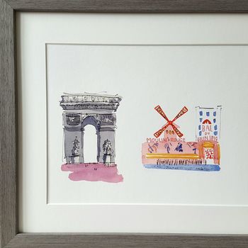 Paris Skyline Illustration Limited Edition Giclee Print, 4 of 7