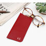 Personalised Luxury Leather Initial Patch Glasses Case, thumbnail 4 of 7