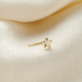 Cz Star 9ct Gold Nose Stud, 2 of 5