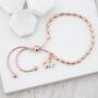 Rose Gold Seed Slider Bracelet With Rg Honey Bee, thumbnail 2 of 5