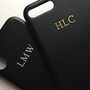 Black Faux Leather Personalised Embossed Phone Case, thumbnail 11 of 11