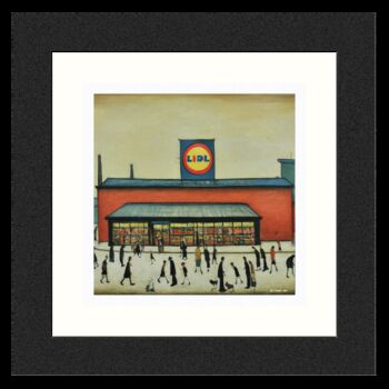 Framed 'Lidl' Print. Lowry Style, 2 of 4