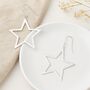Sterling Silver Star Outline Drop Earrings, thumbnail 1 of 4