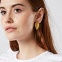 Teardrop Earrings In Gold Plate And Raw Brass, thumbnail 6 of 8