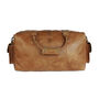 'Drake' Men's Leather Duffle Holdall In Tan Leather, thumbnail 8 of 9