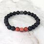 Men's Sardonyx And Lava Bead August Birthstone Bracelet, thumbnail 3 of 10