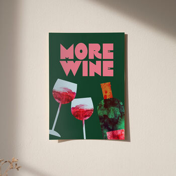 More Wine! Illustrated Wine Print, 3 of 6