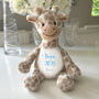 Personalised Born In 2026 Giraffe Teddy Bear 34cm – New Baby, Christening Or 1st Birthday Gift, thumbnail 9 of 9