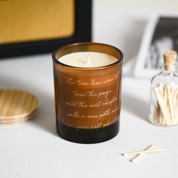 Personalised Your Quote Amber Glass Candle, 2 of 4
