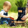 Set Of Two Personalised Blue Welly Boots Planters, thumbnail 1 of 6