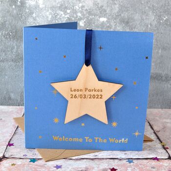 Personalised Baby Foiled Decoration Card, 2 of 3