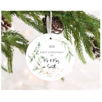 1st Christmas As Married Couple Personalised Ornament, 2 of 4