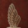 White Marble Feather Wing Sculpture With Gold Detailing, thumbnail 4 of 4