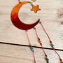 Moon And Star Sun Catcher Vibrant Orange And Red, thumbnail 4 of 7