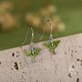 Sterling Silver Lunar Moth Enamel Drop Hook Earrings, thumbnail 2 of 10