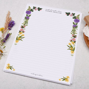 A4 Personalised Letter Writing Paper Meadow Flowers, 3 of 5