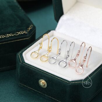 Snaffle Bit Drop Hook Earrings In Sterling Silver, 6 of 12