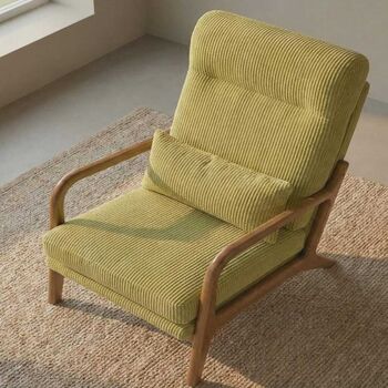 Swift High Beige Corduroy Accent Chair, 5 of 7