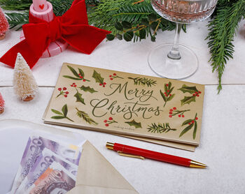 Christmas Money Envelopes With Foliage Design For Gift Cards, Concert Tickets And Vouchers, 2 of 3