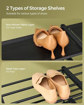 Eight Tier Adjustable Shoe Rack Fabric Organiser, 6 of 8