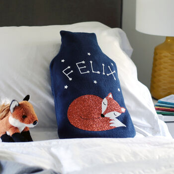 Fox Personalised Cushion And Hot Water Bottle Gift Set, 4 of 6