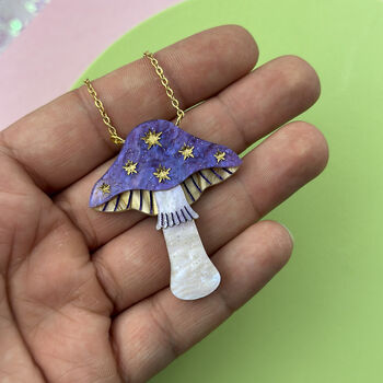 Lilac Toadstool Necklace, 2 of 4