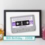 18th Birthday Print Songs On The Day You Were Born 2008, thumbnail 1 of 12