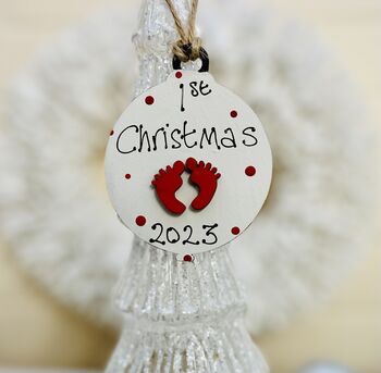 Baby's 1st Christmas Tree Decoration Bauble, 2 of 2