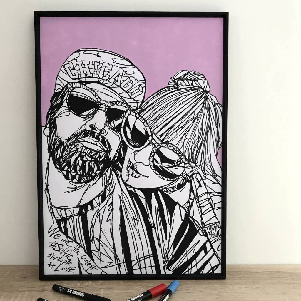 Personalised Hand Drawn 'Couple' Portrait, 1 of 6