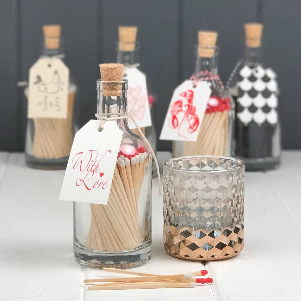 log burner long matches in a jar by nest