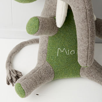 Personalised Elephant Soft Toy With Embroidered Name, 3 of 9