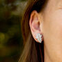 Oak Leaf Birch Stud Earrings With Hypoallergenic Posts, thumbnail 2 of 11