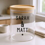 Free Text Personalised Glass Jar Bamboo Lid, thumbnail 1 of 9