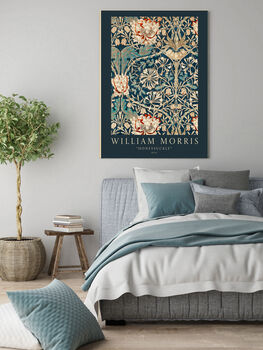 William Morris Honeysuckle Navy Art Print, 3 of 3