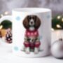 Personalised English Springer Spaniel In Christmas Jumper Mug, thumbnail 1 of 2