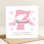 Personalised 7th Pink Birthday Card For Daughter, thumbnail 1 of 4