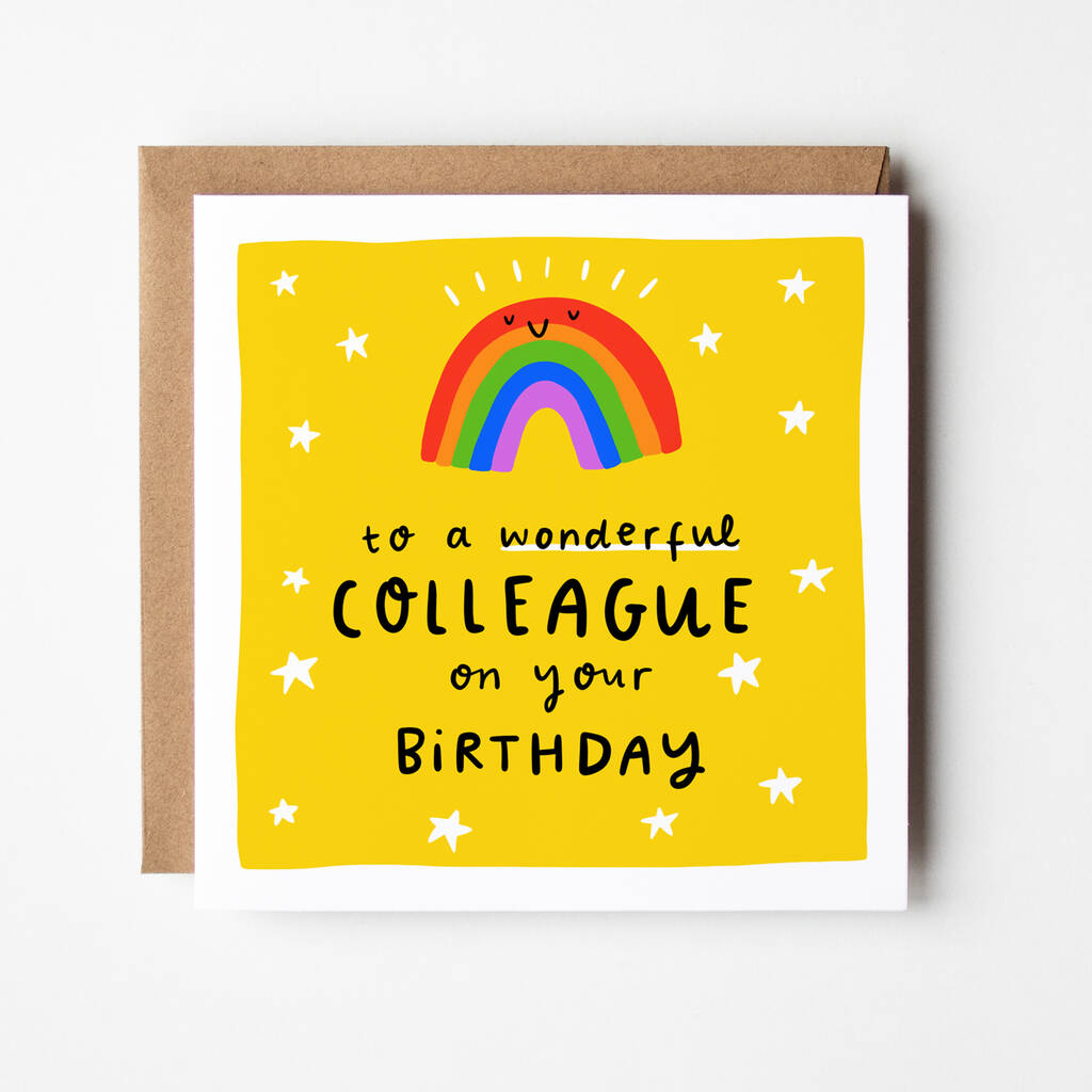 'Wonderful Colleague' Birthday Card By Cat & Bean | notonthehighstreet.com