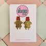 Gold Turkey Glitter Christmas Resin Earrings / Festive Jewellery / Novelty Food Jewellery / Funny Christmas Gift / Friends Sit Com Lover / Thanksgiving Gift, thumbnail 1 of 7