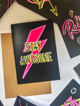 Stay Awesome Neon Card, 3 of 4