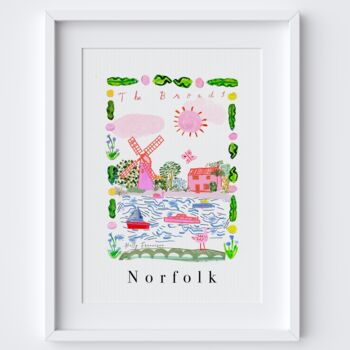 The Norfolk Broads Scene Art Print Patterned Landscapes: Heritage Pink Edition, 2 of 2