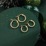 Sterling Silver Matte Finish Huggie Hoops, thumbnail 6 of 9