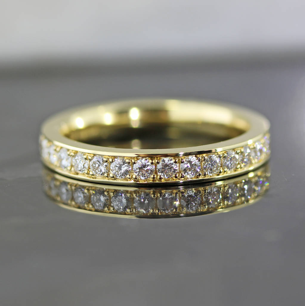 yellow gold eternity ring 3mm by flawless jewellery ...