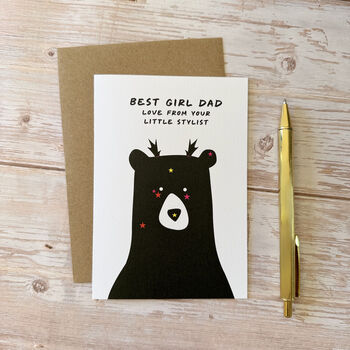 Girl Dad, A6 Daddy Bear Father's Day Card, 4 of 6